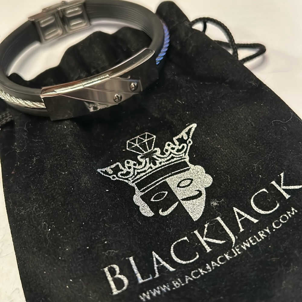 Blackjack stainless steel bracelet